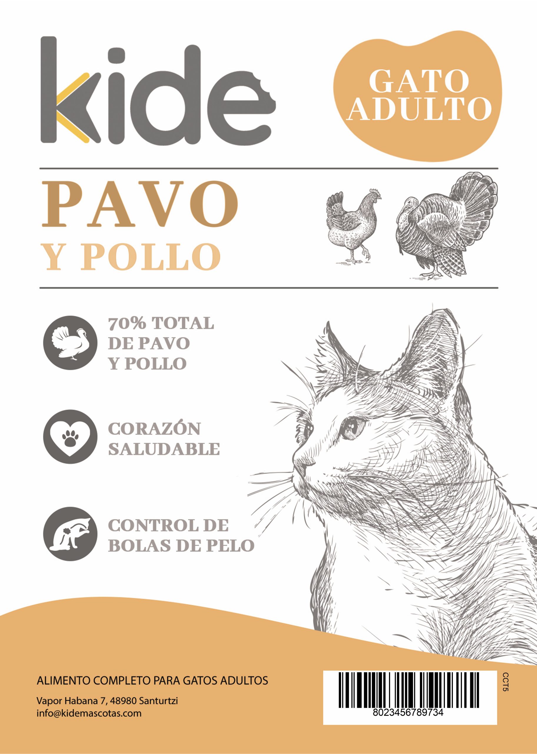 Kide Premium Gato adulto Pavo y pollo