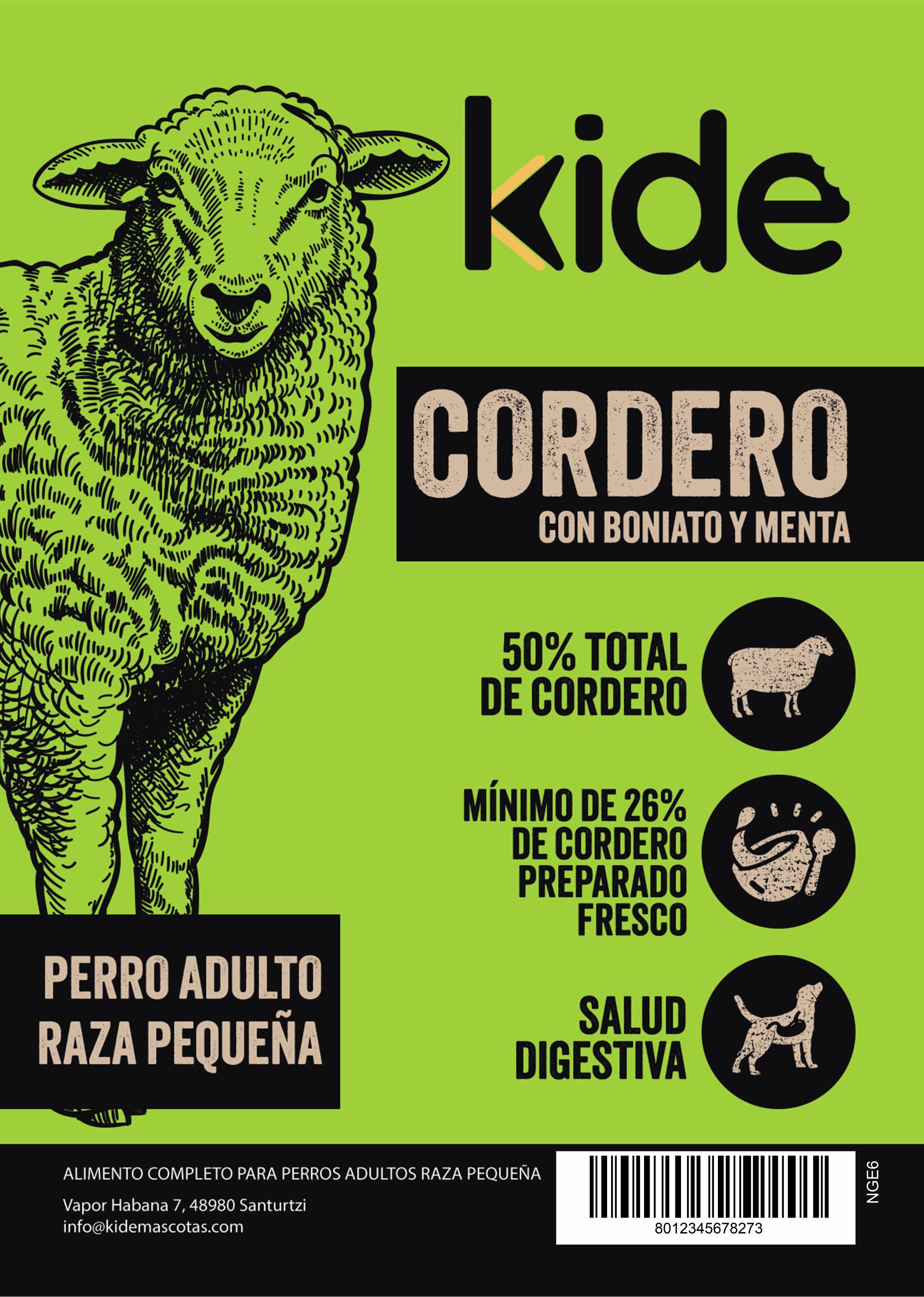 Kide Grain Free Perro Adulto Raza Pequeña Cordero