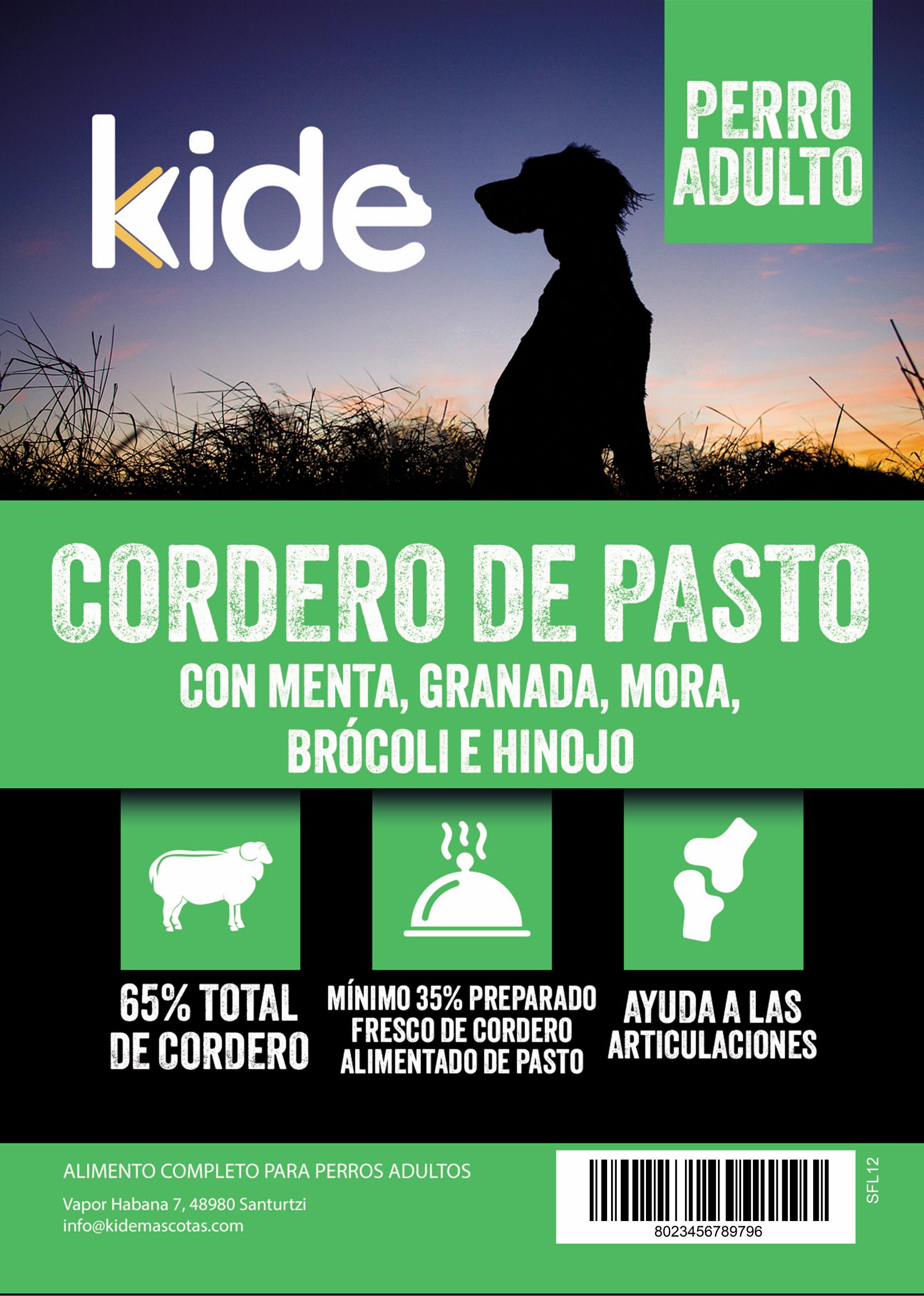 Kide Premium Perro Adulto Cordero de pasto