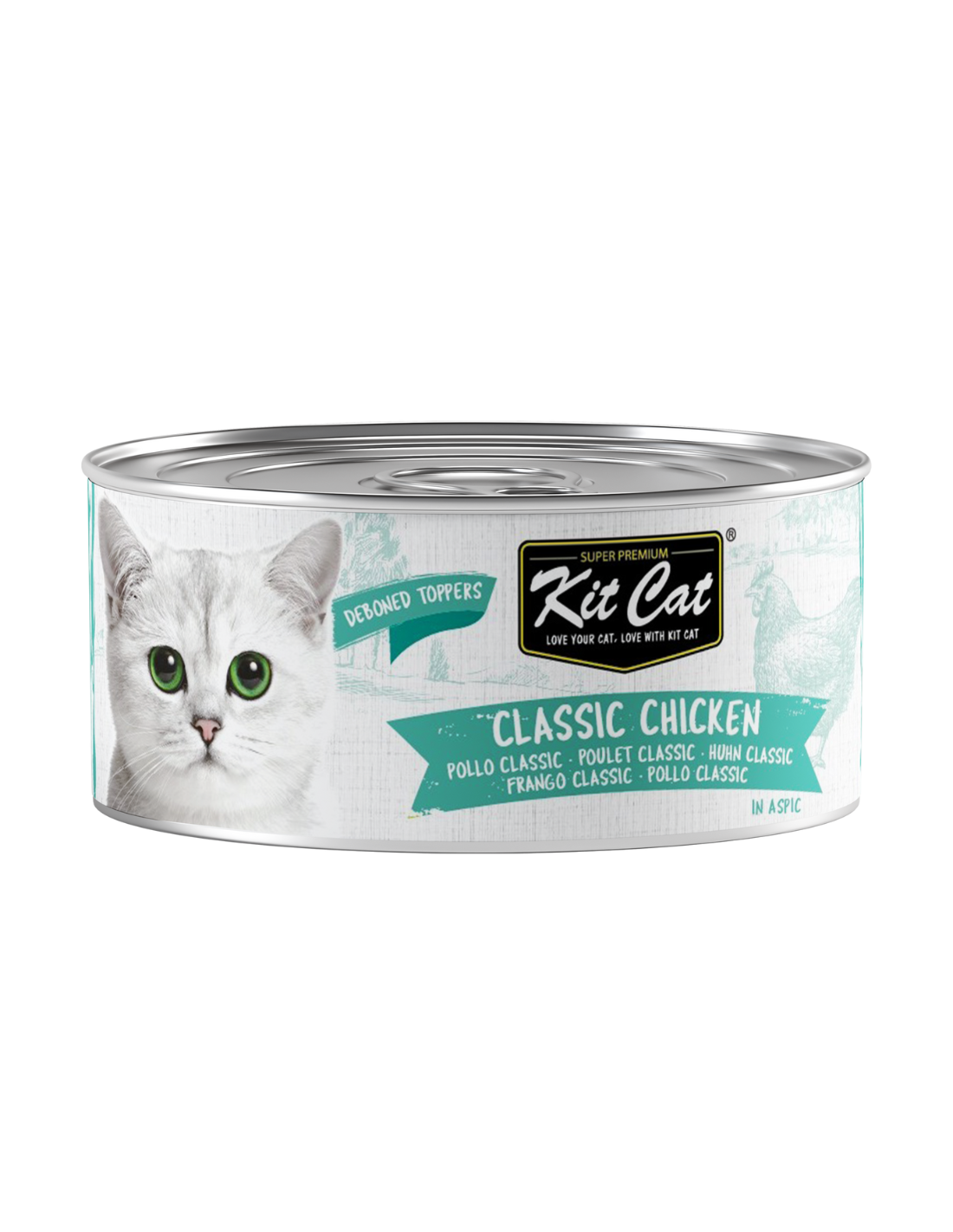 Kit Cat Lata Toppers - Classic Pollo 80 gr