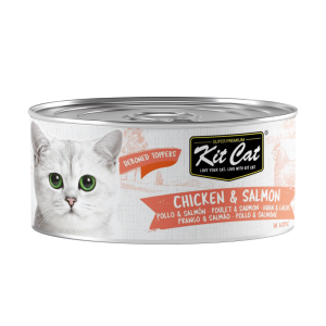 Kit Cat Lata Toppers - Pollo & Salmón 80gr