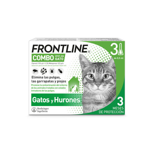 Frontline Combo Pipetas Antiparasitarias para gatos y hurones 3 unidades