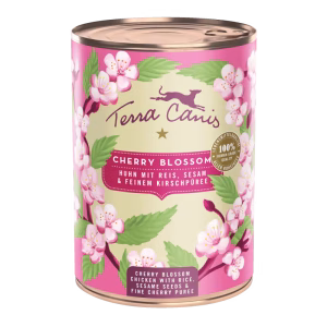 Terra Canis Menú Flower Cherry Blossom: Pollo con arroz, sésamo y un fino puré de cerezas