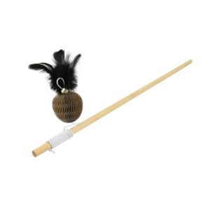 Caña con pelota de cartón y pluma