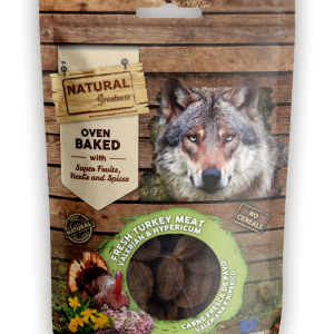 Natural Greatness Galletas Horneadas Carne Fresca de Pavo, Valeriana e Hipérico