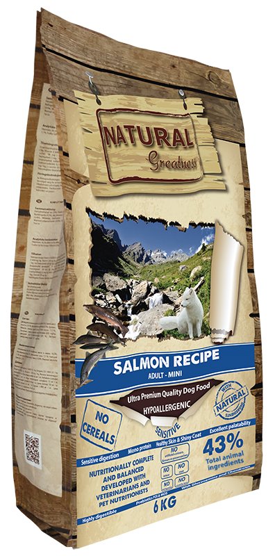 Natural Greatness Receta de salmón Raza Pequeña